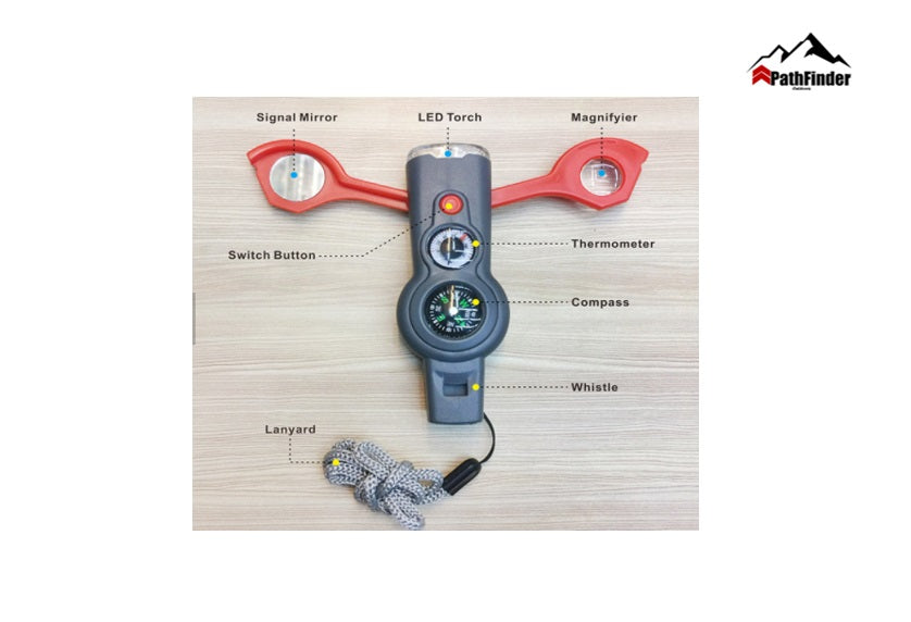 Signal Mirror Multifunctional Mountaineering With Compass Survival